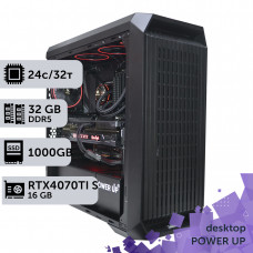 Робоча станція PowerUp Desktop #254 Core i9 13900K/32 GB/SSD 1TB/GeForce RTX 4070Ti Super 16GB