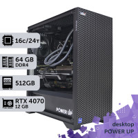 Робоча станція PowerUp Desktop #226 Core i7 13700K/64GB/HDD 1TB/SSD 512GB/GeForce RTX 4070 12GB