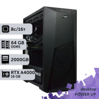 Робоча станція PowerUp Desktop #502 Ryzen 7 9700х/64 GB/SSD 2TB/NVIDIA Quadro RTX A4000 16GB