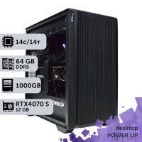 Робоча станція PowerUp Desktop #566 Core Ultra 5 245KF/64 GB/HDD 4 TB/SSD 1TB/GeForce RTX 4070 Super 12GB