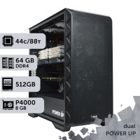 Двопроцесорна робоча станція PowerUp #453 Xeon E5 2699 v4 x2/64 GB/SSD 512GB/NVIDIA Quadro P4000 8GB
