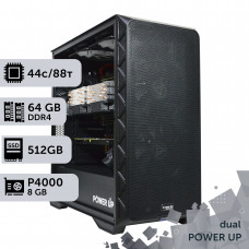 Двопроцесорна робоча станція PowerUp #453 Xeon E5 2699 v4 x2/64 GB/SSD 512GB/NVIDIA Quadro P4000 8GB