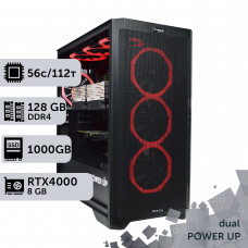 Двопроцесорна робоча станція PowerUp #510 AMD EPYC 7453 x2/128 GB/SSD 1TB/NVIDIA Quadro RTX4000 8GB