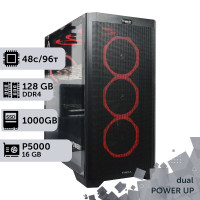 Двопроцесорна робоча станція PowerUp #471 AMD EPYC 7F52 x2/128 GB/SSD 1TB/NVIDIA Quadro P5000 16GB