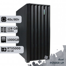 Двопроцесорна робоча станція PowerUp #496 Xeon Gold 6248 x2/128 GB/HDD 2 TB/SSD 1TB/NVIDIA Quadro RTX5000 16GB