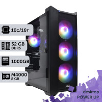 Робоча станція PowerUp Desktop #694 Core i5 14400F/32 GB/SSD 1TB/NVIDIA Quadro M4000 8GB
