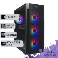 Робоча станція PowerUp Desktop #402 Core i5 14600K/64 GB/SSD 1TB/GeForce RTX 4070 Super 12GB