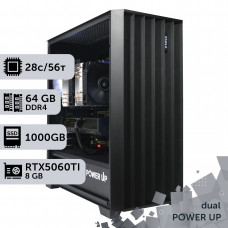 Двопроцесорна робоча станція PowerUp #542 Xeon E5 2680 v4 x2/64 GB/SSD 1TB/GeForce RTX 5060Ti 8GB