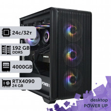 Робоча станція PowerUp Desktop #664 Core i9 14900K/192 GB/SSD 4TB/GeForce RTX 4090 24GB