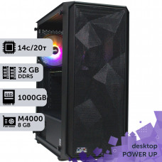 Робоча станція PowerUp Desktop #695 Core i5 14600K/32 GB/SSD 1TB/NVIDIA Quadro M4000 8GB