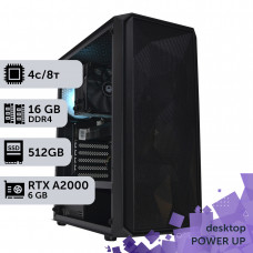Робоча станція PowerUp Desktop #180 Core i3 12100F/16 GB/SSD 512GB/NVIDIA Quadro RTX A2000 6GB