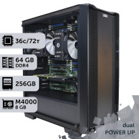 Двопроцесорна робоча станція PowerUp #192 Xeon E5 2699 v3 x2/64 GB/HDD 1 TB/SSD 256GB/NVIDIA Quadro M4000 8GB