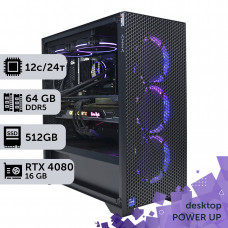 Робоча станція PowerUp Desktop #211 Ryzen 9 7900x/64 GB/SSD 512GB/GeForce RTX 4080 Super 16GB
