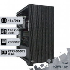 Двопроцесорна робоча станція PowerUp #512 AMD EPYC 7413 x2/128 GB/SSD 2TB/GeForce RTX 4060Ti 16GB