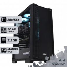 Двопроцесорна робоча станція PowerUp #207 Xeon E5 2680 v4 x2/32 GB/SSD 512GB/NVIDIA Quadro M4000 8GB