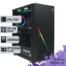 Робоча станція PowerUp Desktop #242 Core i9 13900K/64 GB/SSD 2TB/GeForce RTX 3060 12GB