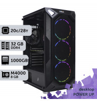 Робоча станція PowerUp Desktop #309 Core i7 14700K/32 GB/SSD 1TB/NVIDIA Quadro M4000 8GB