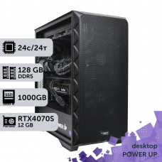 Робоча станція PowerUp Desktop #531 Core Ultra 9 285K/128 GB/HDD 4 TB/SSD 1TB/GeForce RTX 4070 Super 12GB