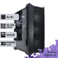 Робоча станція PowerUp Desktop #687 Core i3 14100F/32 GB/SSD 512GB/NVIDIA Quadro M4000 8GB