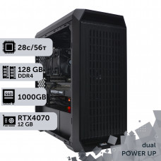 Двопроцесорна робоча станція PowerUp #431 Xeon E5 2690 v4 x2/128 GB/SSD 1TB/GeForce RTX 4070 12GB
