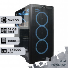 Двопроцесорна робоча станція PowerUp #487 Xeon Gold 6154 x2/64 GB/SSD 1TB/NVIDIA Quadro RTX4000 8GB
