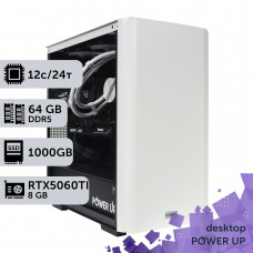 Робоча станція PowerUp Desktop #729 Ryzen 9 9900x/64 GB/SSD 1TB/GeForce RTX 5060Ti 8GB