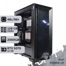 Двопроцесорна робоча станція PowerUp #527 AMD EPYC 7F72 x2/128 GB/SSD 2TB/GeForce RTX 5070 12GB