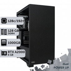 Двопроцесорна робоча станція PowerUp #382 AMD EPYC 7702 x2/128 GB/SSD 1TB/NVIDIA Quadro RTX A2000 6GB