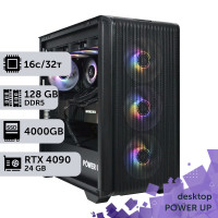 Робоча станція PowerUp Desktop #501 Ryzen 9 9900x/128 GB/SSD 4TB/GeForce RTX 4090 24GB