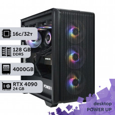 Робоча станція PowerUp Desktop #501 Ryzen 9 9900x/128 GB/SSD 4TB/GeForce RTX 4090 24GB