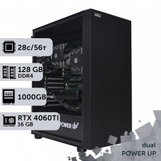 Двопроцесорна робоча станція PowerUp #430 Xeon E5 2690 v4 x2/128 GB/SSD 1TB/GeForce RTX 4060Ti 16GB