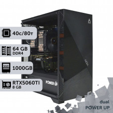 Двопроцесорна робоча станція PowerUp #544 Xeon E5 2673 v4 x2/64 GB/SSD 1TB/GeForce RTX 5060Ti 8GB