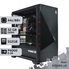 Двопроцесорна робоча станція PowerUp #458 Xeon E5 2699 v4 x2/32 GB/SSD 512GB/NVIDIA Quadro P4000 8GB