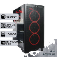Двопроцесорна робоча станція PowerUp #481 AMD EPYC 7413 x2/256 GB/SSD 1TB/NVIDIA Quadro RTX4000 8GB