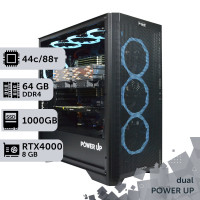 Двопроцесорна робоча станція PowerUp #455 Xeon E5 2699 v4 x2/64 GB/SSD 1TB/NVIDIA Quadro RTX4000 8GB