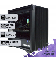 Робоча станція PowerUp Desktop #744 Core i9 14900K/64 GB/SSD 1TB/GeForce RTX 5060 8GB