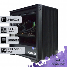 Робоча станція PowerUp Desktop #744 Core i9 14900K/64 GB/SSD 1TB/GeForce RTX 5060 8GB