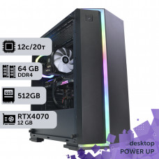 Робоча станція PowerUp Desktop #237 Core i7 12700K/64 GB/HDD 1 TB/SSD 512GB/GeForce RTX 4070 12GB
