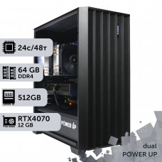 Двопроцесорна робоча станція PowerUp #346 Xeon E5 2690 v3 x2/64 GB/HDD 1 TB/SSD 512GB/GeForce RTX 4070 12GB