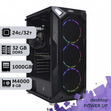 Робоча станція PowerUp Desktop #332 Core i9 14900K/32 GB/SSD 1TB/NVIDIA Quadro M4000 8GB