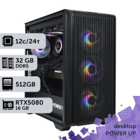 Робоча станція PowerUp Desktop #581 Ryzen 9 9900x/32 GB/SSD 512GB/GeForce RTX 5080 16GB