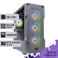 Робоча станція PowerUp Desktop #265 Ryzen 9 7950x/64 GB/SSD 1TB/NVIDIA Quadro RTX A4000 16GB