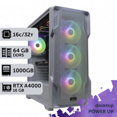 Робоча станція PowerUp Desktop #265 Ryzen 9 7950x/64 GB/SSD 1TB/NVIDIA Quadro RTX A4000 16GB