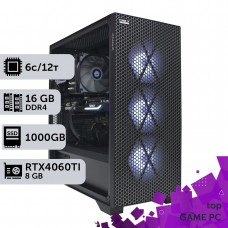 Ігровий комп'ютер GamePC TOP #207 Core i5 12400F/16 GB/SSD 1TB/GeForce RTX 4060Ti 8GB