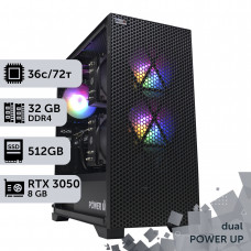 Двопроцесорна робоча станція PowerUp #307 Xeon E5 2699 v3 x2/32 GB/SSD 512GB/GeForce RTX 3050 8GB