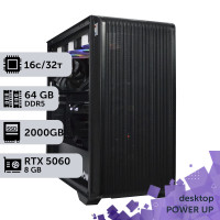 Робоча станція PowerUp Desktop #750 Ryzen 9 9950x/64 GB/SSD 2TB/GeForce RTX 5060 8GB