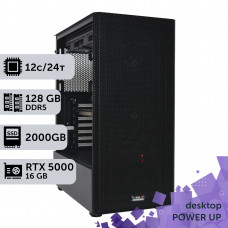 Робоча станція PowerUp Desktop #492 Ryzen 9 9900x/128 GB/SSD 2TB/NVIDIA Quadro RTX5000 16GB