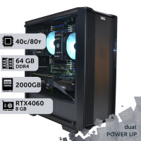 Двопроцесорна робоча станція PowerUp #364 Xeon E5 2673 v4 x2/64 GB/SSD 2TB/GeForce RTX 4060 8GB