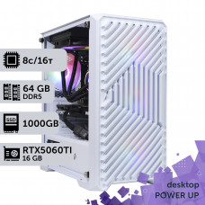Робоча станція PowerUp Desktop #705 Ryzen 7 8700F/64 GB/SSD 1TB/GeForce RTX 5060Ti 16GB