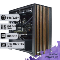 Робоча станція PowerUp Desktop #554 AMD Threadripper 3990X/256 GB/SSD 1TB/GeForce RTX 4070Ti Super 16GB